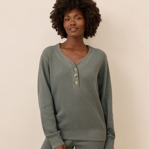 Pact Organic Cotton Thermal Waffle Henley Pullover